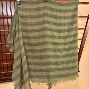 Collection Eighteen Elegant Olive and Navy Striped Scarf